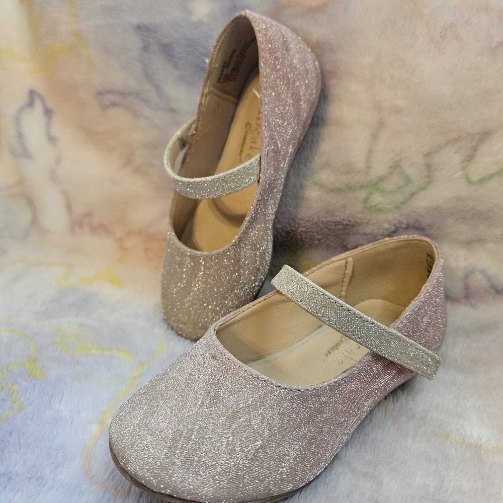 Sparkle Girls' Mary Jane Flats in Light Pink